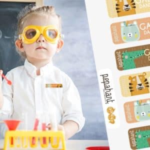 Long self-adhesive labels to mark your things for school