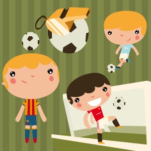 étiquettes autocollantes football pour l'école pour marquer les affaires scolaires de vos enfants