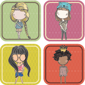 etiquette-fille-star-ecole-colonie-classe-vert-pas-cher des étiquettes autocollantes pour enfants avec des petites filles