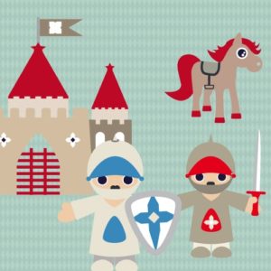 étiquettes enfants avec des chevaliers