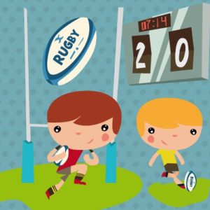 étiquettes rugby pour garçons à l'école