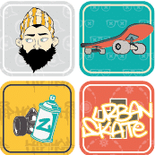 étiquette scolaire vêtement collège et école pour enfants skateboard