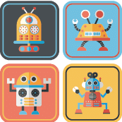 etiquette-enfant-ecole-robot étiquette enfant pour l'école sur le thème des robots
